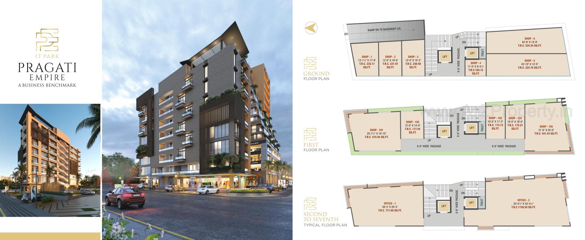 Layout of real estate project Pragati Empire It Park located at Utran, Surat, Gujarat