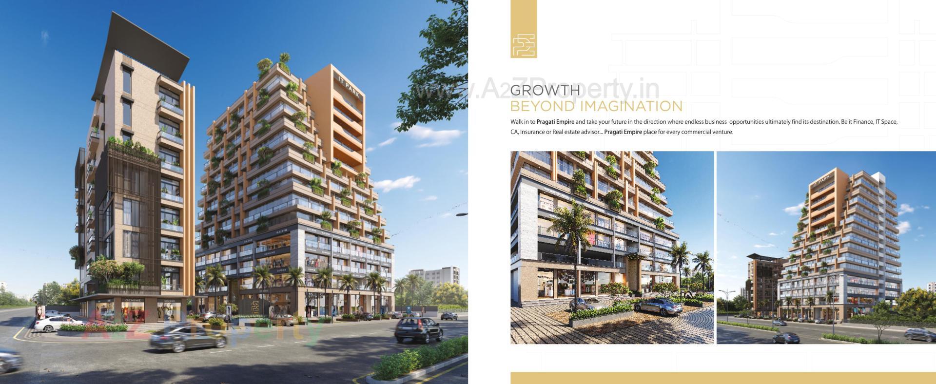 3D Elevation of real estate project Pragati Empire It Park located at Utran, Surat, Gujarat