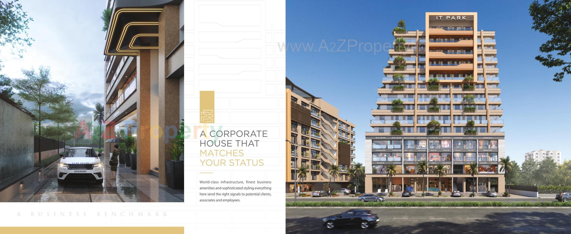 3D Elevation of real estate project Pragati Empire It Park located at Utran, Surat, Gujarat