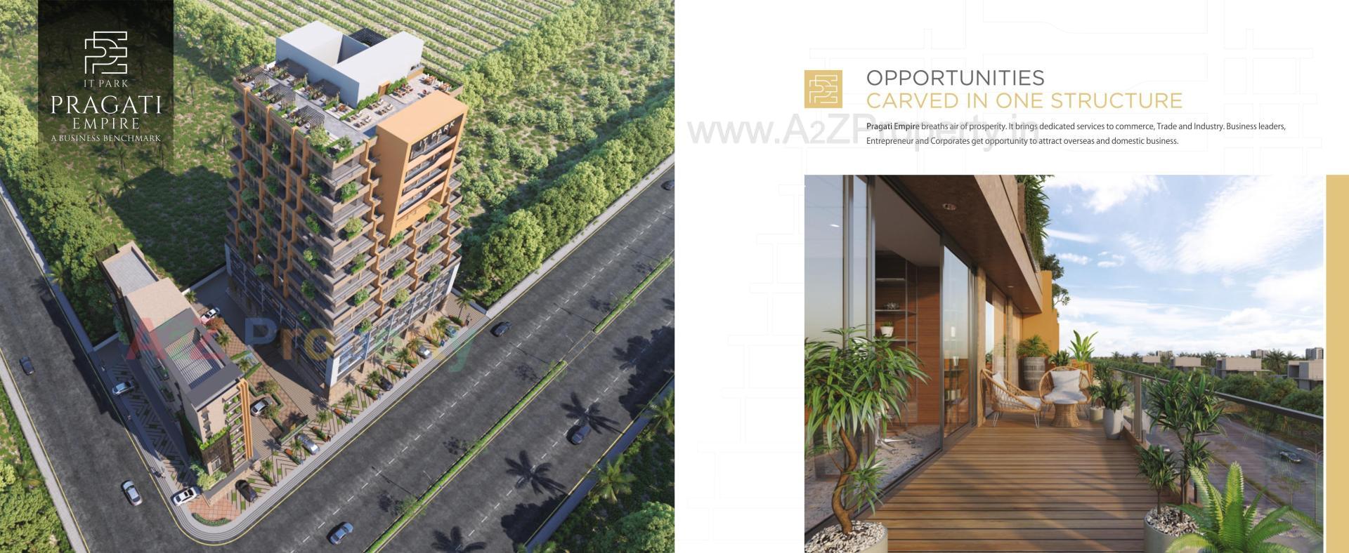 3D Elevation of real estate project Pragati Empire It Park located at Utran, Surat, Gujarat