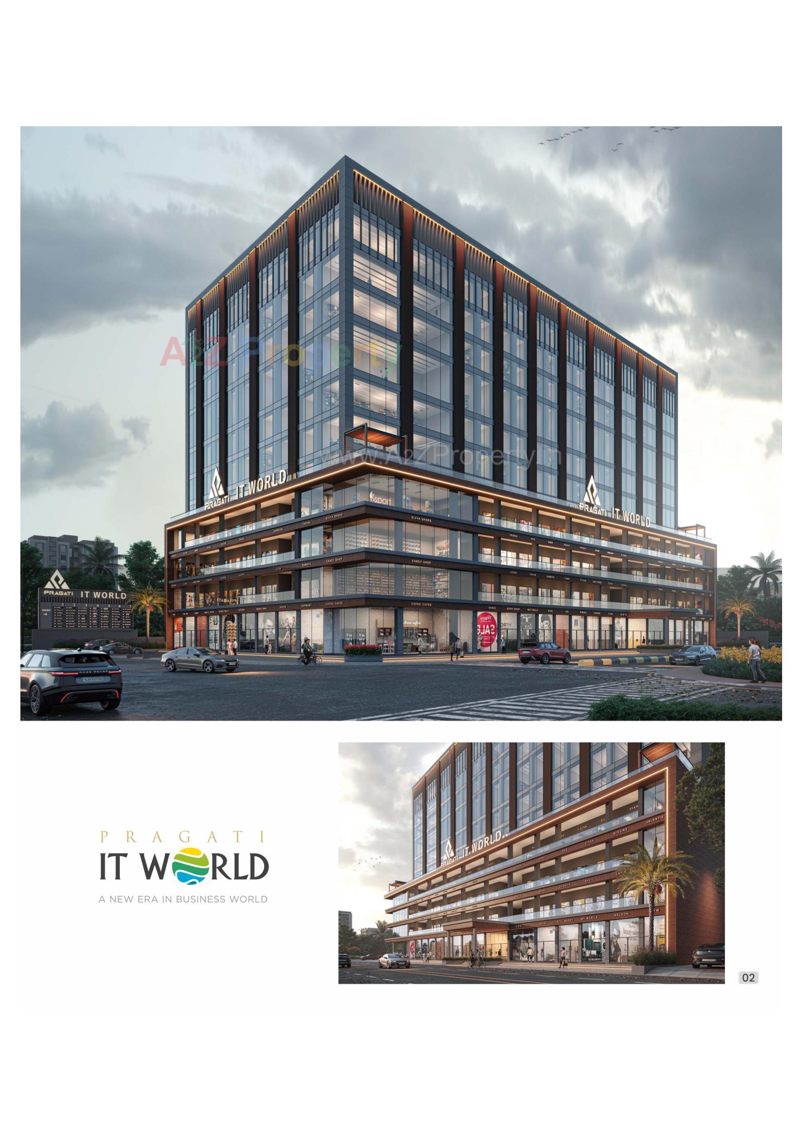 3D Elevation of real estate project Pragati It World located at Puna , Surat, Gujarat