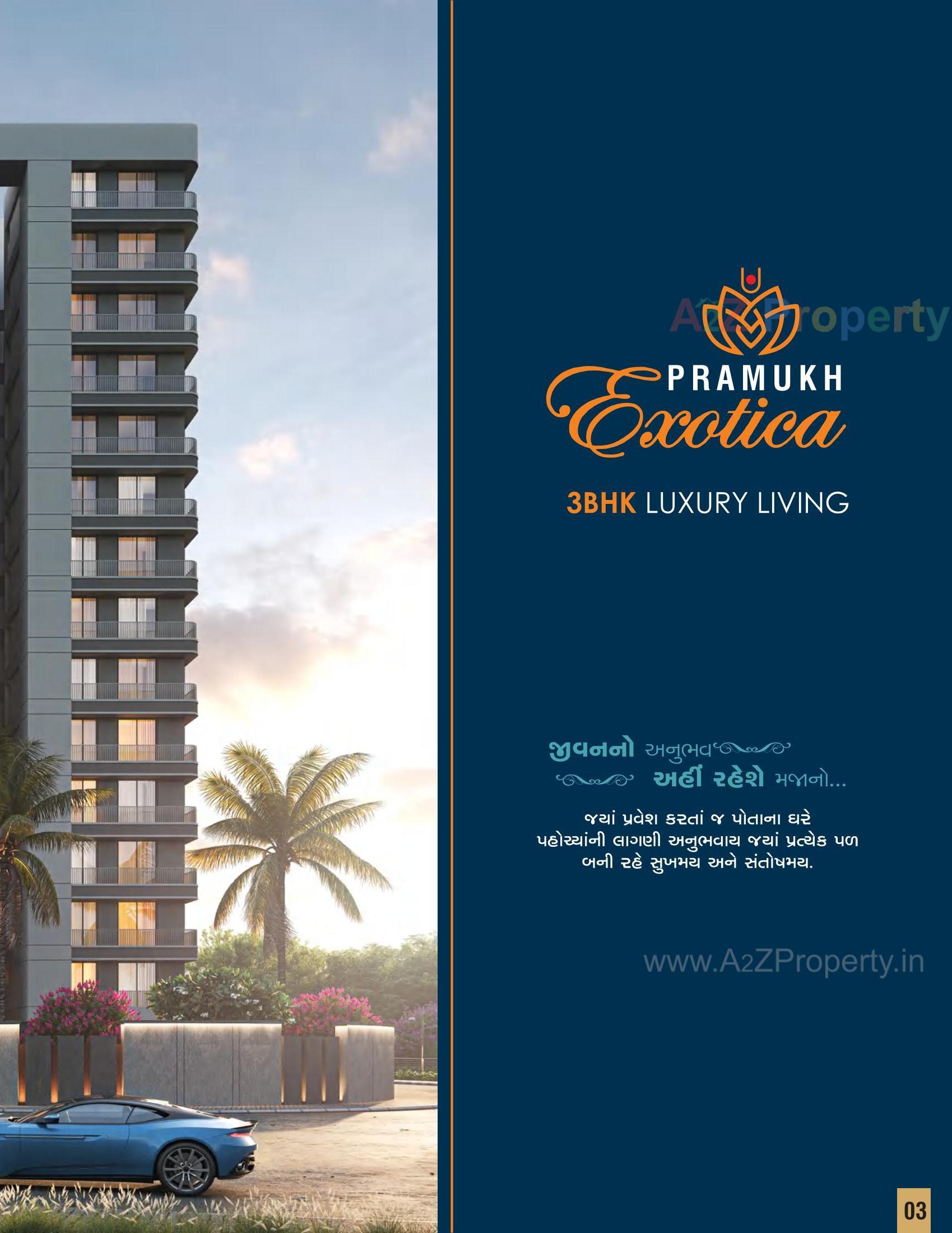 3D Elevation of real estate project Pramukh Exotica located at Abrama, Surat, Gujarat