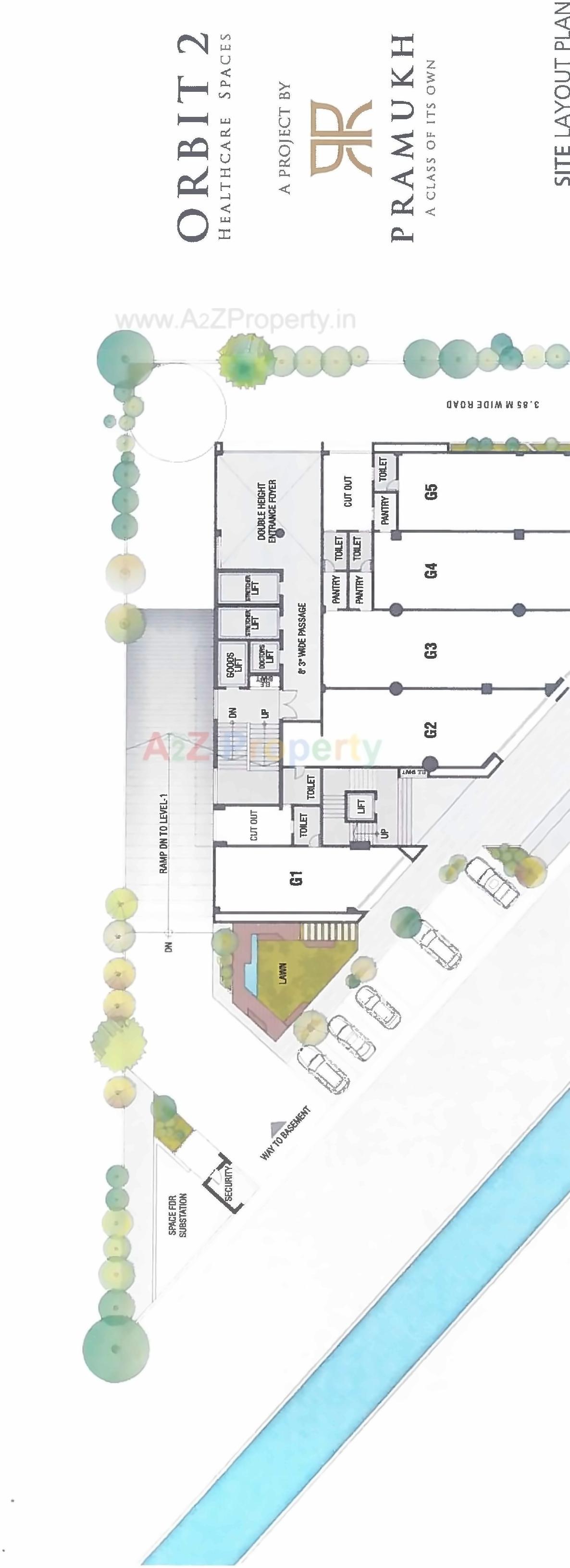 Layout of real estate project Pramukh Orbit located at Bhimrad, Surat, Gujarat