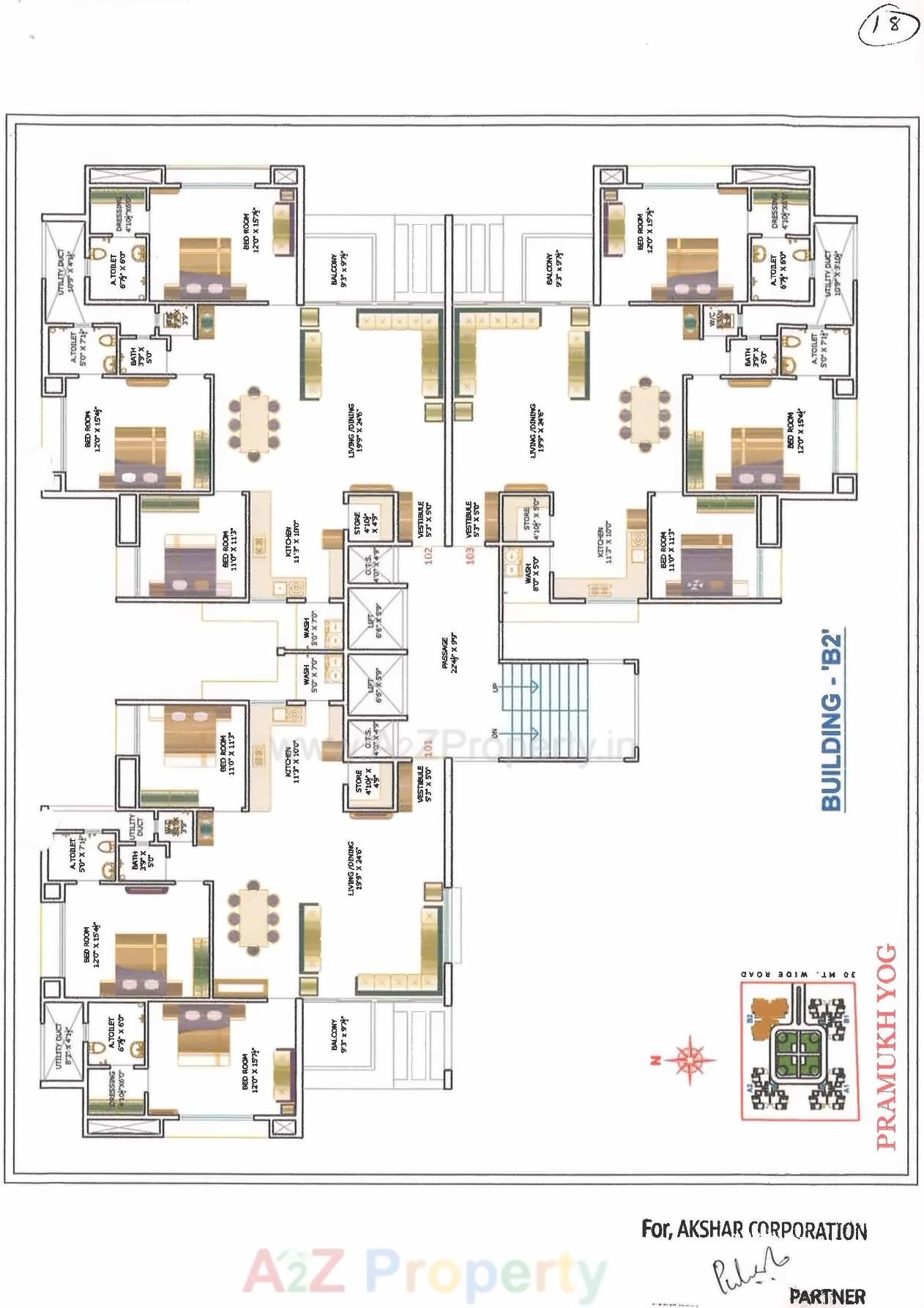 Layout of real estate project Pramukh Yog, Sub Plot located at Singanpore, Surat, Gujarat