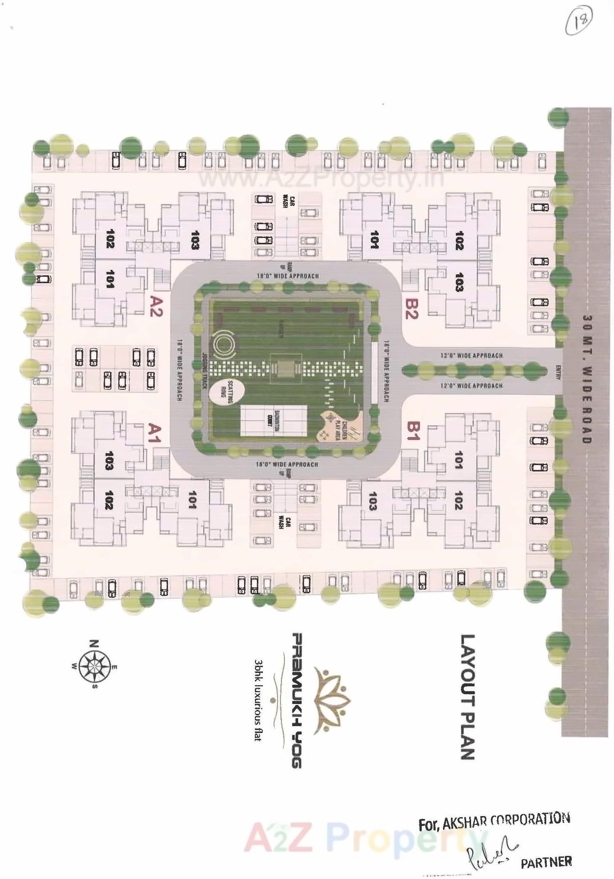 Layout of real estate project Pramukh Yog Sub Plot located at Singanpore, Surat, Gujarat