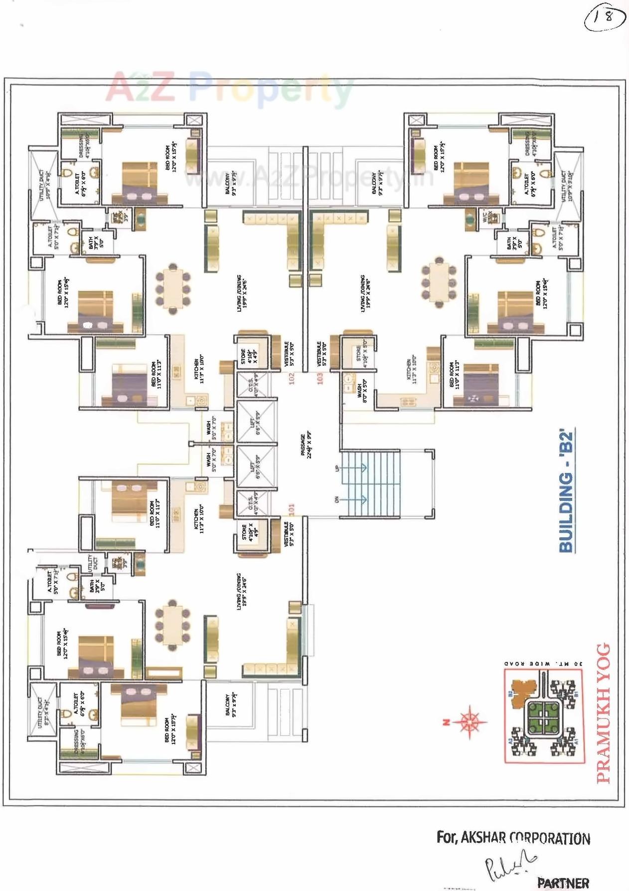 Layout of real estate project Pramukh Yog Sub Plot located at Singanpore, Surat, Gujarat