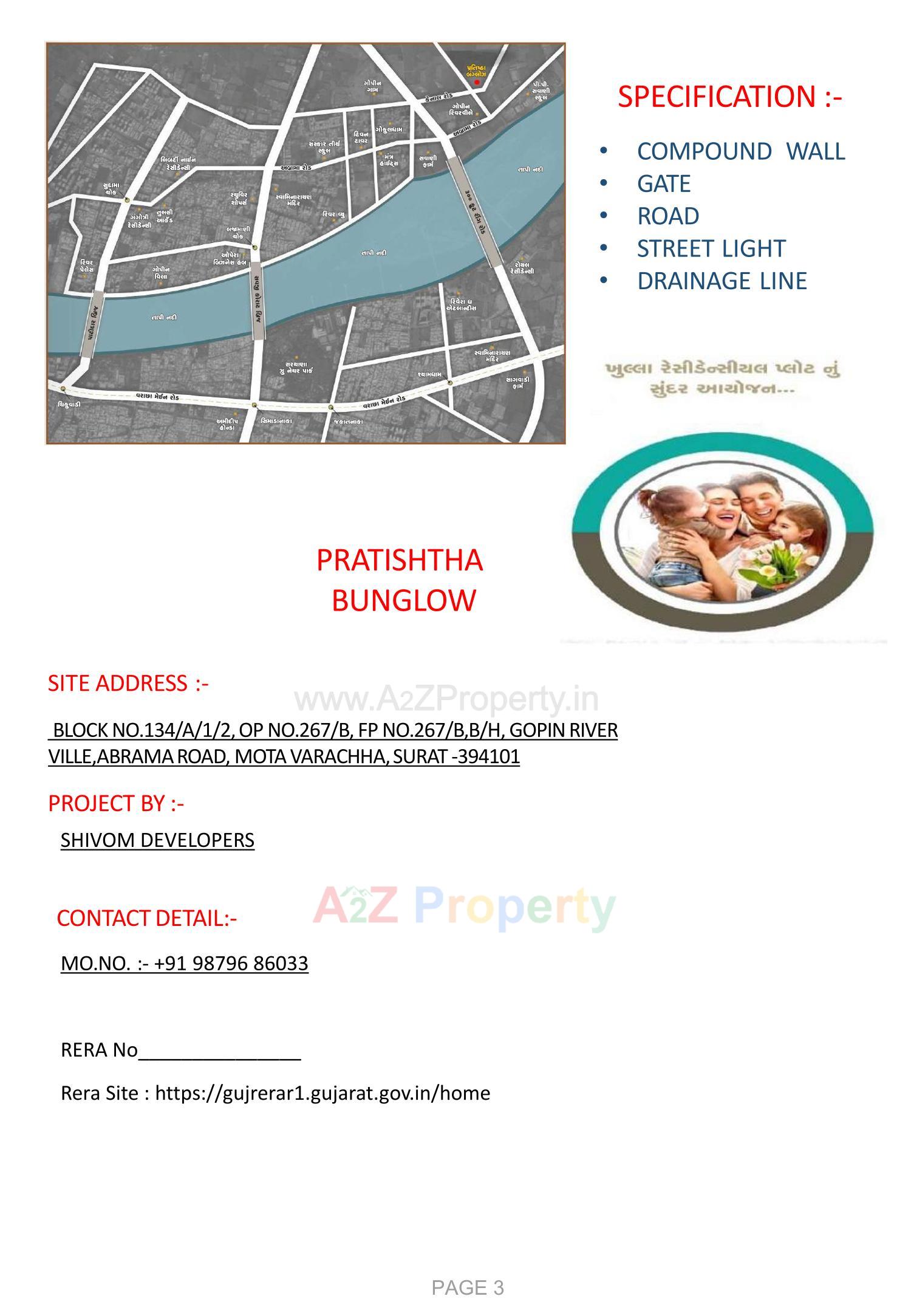  of real estate project Pratishtha Bunglows located at Abrama, Surat, Gujarat