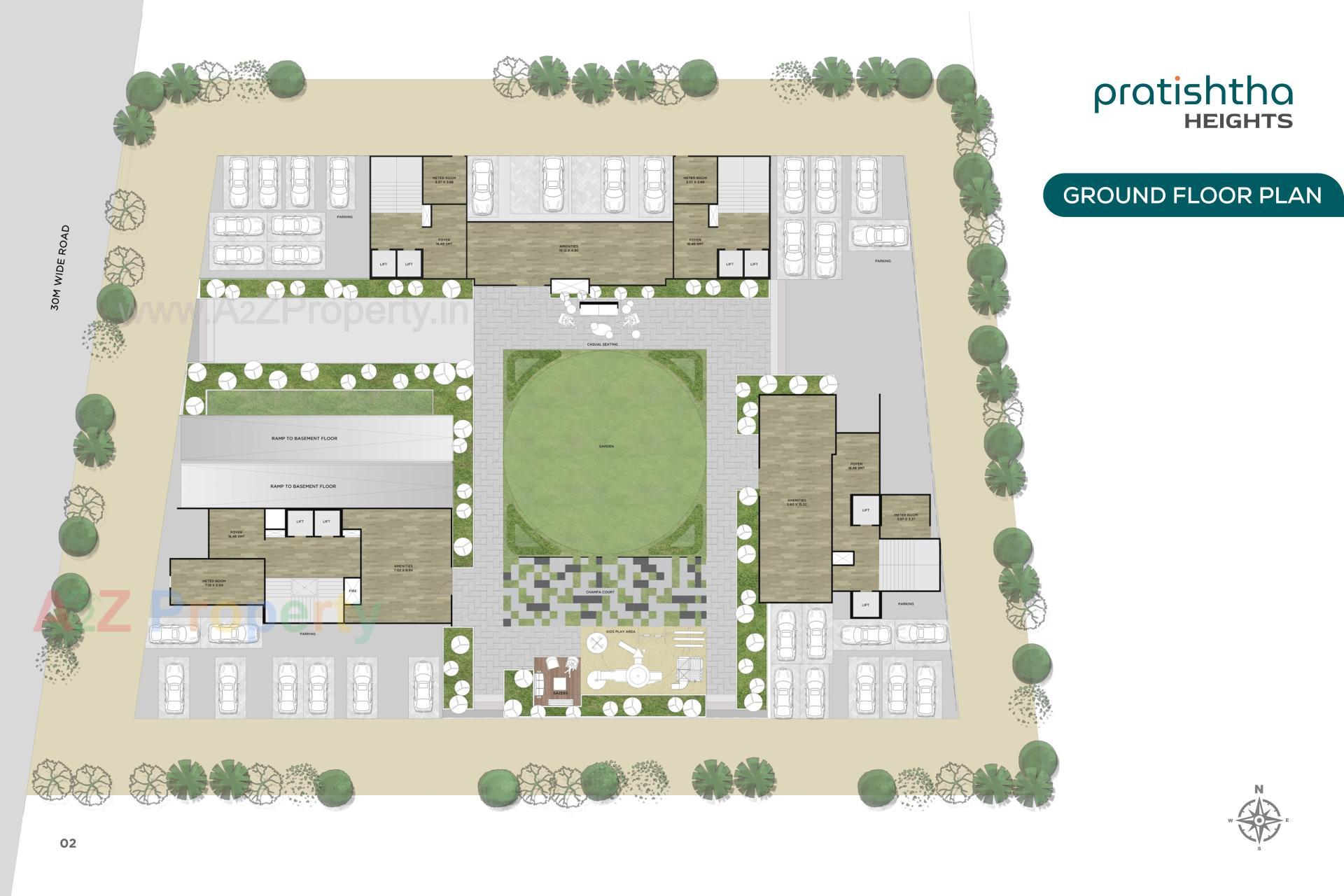 Layout of real estate project Pratishtha Heights located at Bhesan, Surat, Gujarat