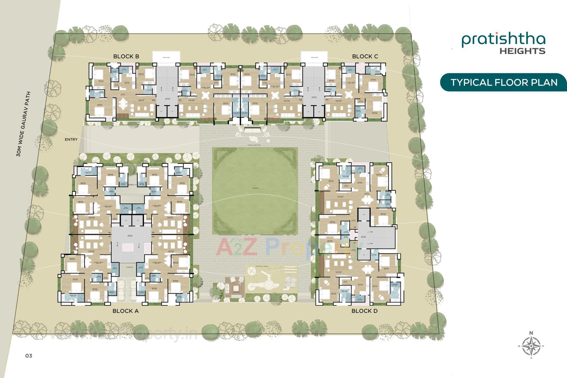 Layout of real estate project Pratishtha Heights located at Bhesan, Surat, Gujarat
