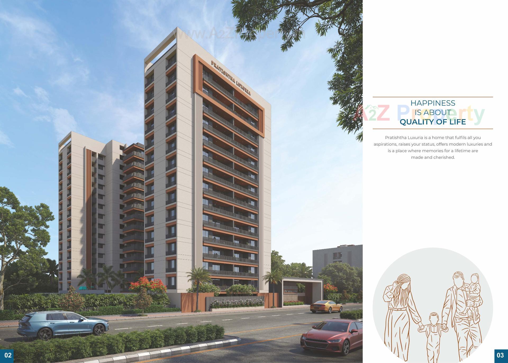 3D Elevation of real estate project Pratishtha Luxuria located at Abrama, Surat, Gujarat