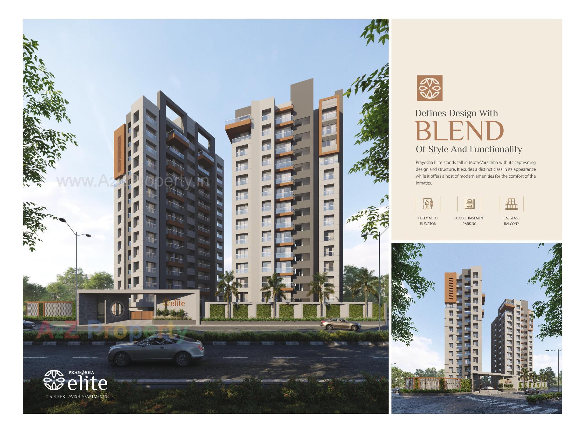 3D Elevation of real estate project Prayosha Elite located at Mo, Surat, Gujarat