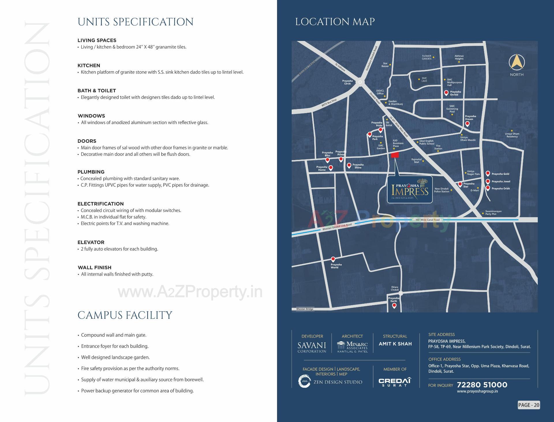  of real estate project Prayosha Impress located at Dindoli, Surat, Gujarat