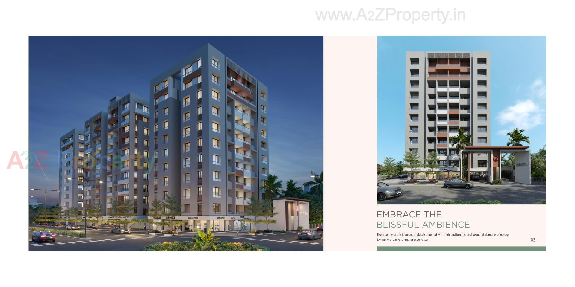 3D Elevation of real estate project Prayosha Orchid located at Dindoli, Surat, Gujarat