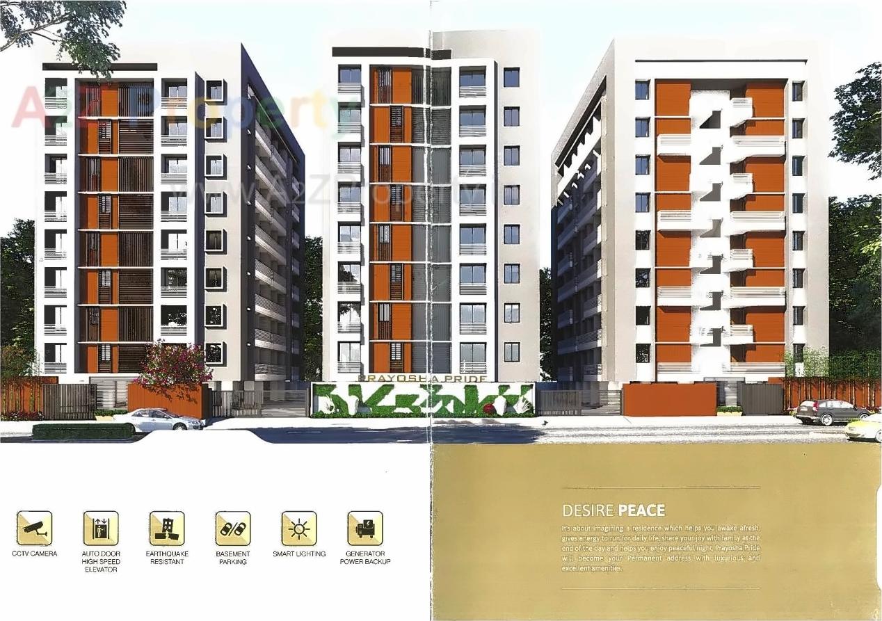 3D Elevation of real estate project Prayosha Pride located at Dindoli, Surat, Gujarat