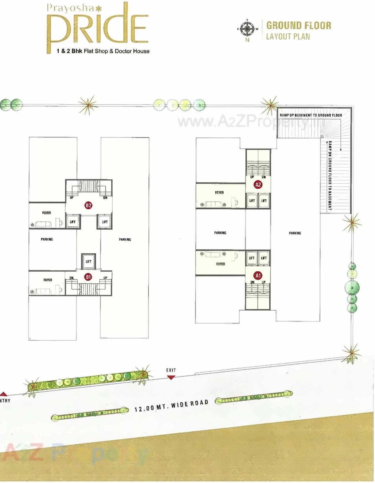 Layout of real estate project Prayosha Pride located at Dindoli, Surat, Gujarat