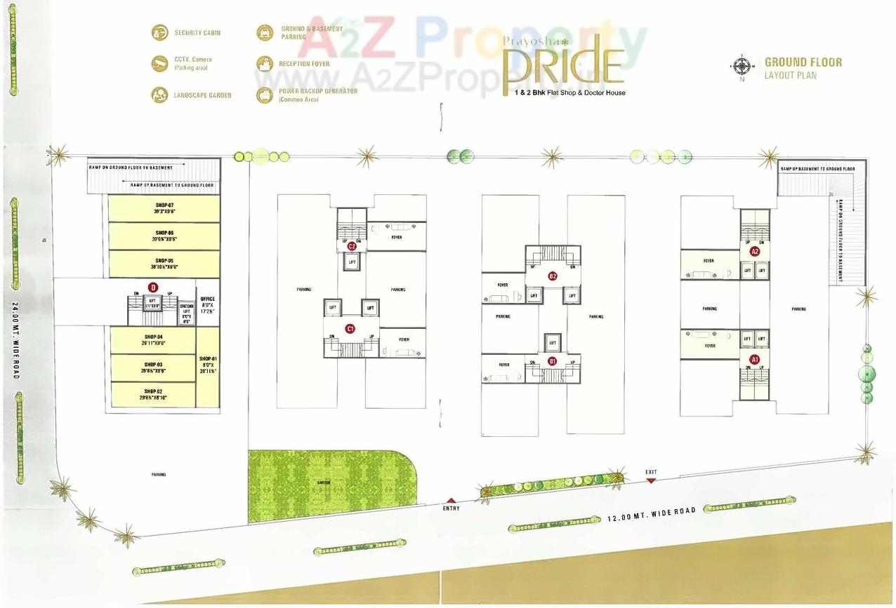 Layout of real estate project Prayosha Pride located at Dindoli, Surat, Gujarat