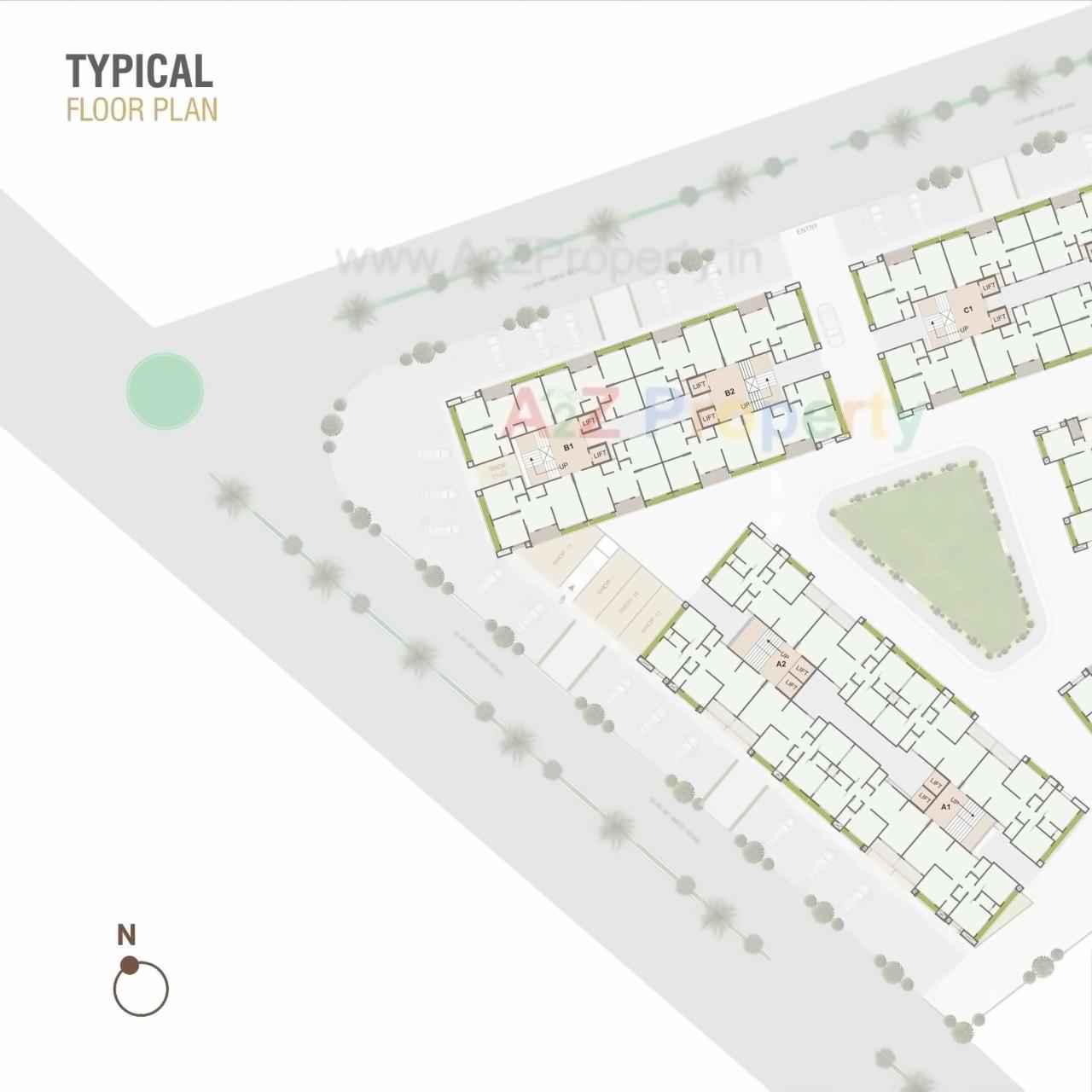 Layout of real estate project Prayosha Star located at Surat, Surat, Gujarat