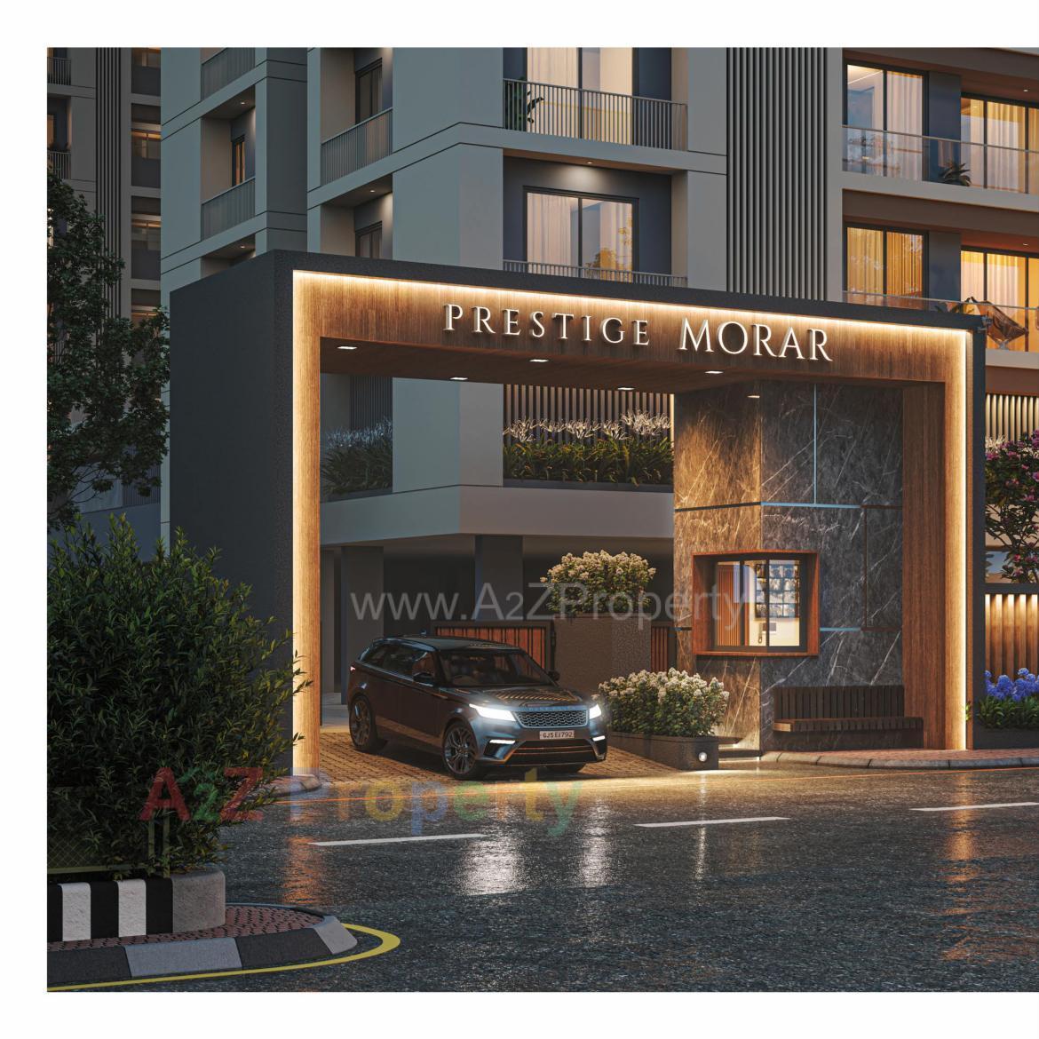 3D Elevation of real estate project Prestige Morar located at Pal, Surat, Gujarat