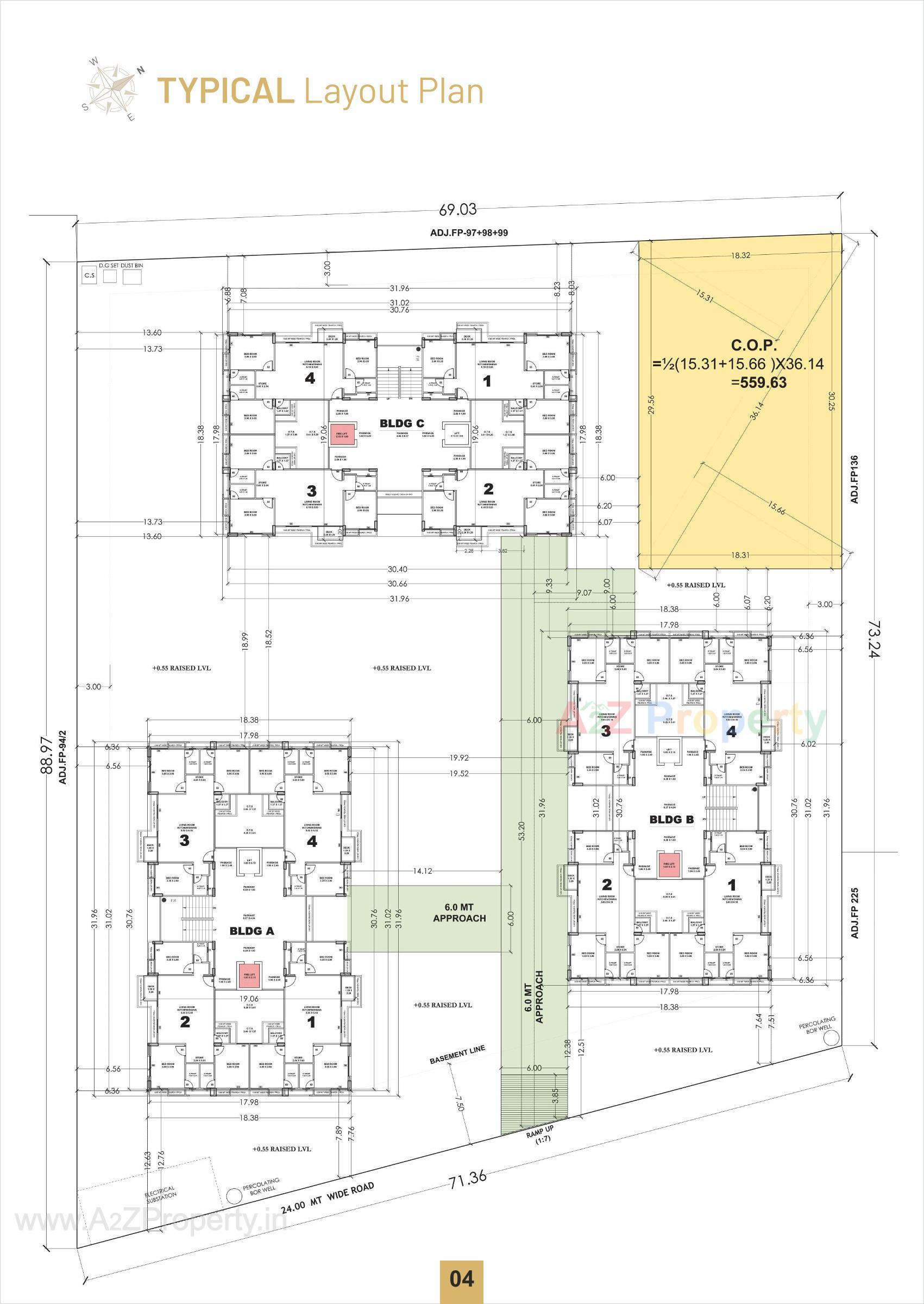 Layout of real estate project Prince Elysium located at Dabholi, Surat, Gujarat