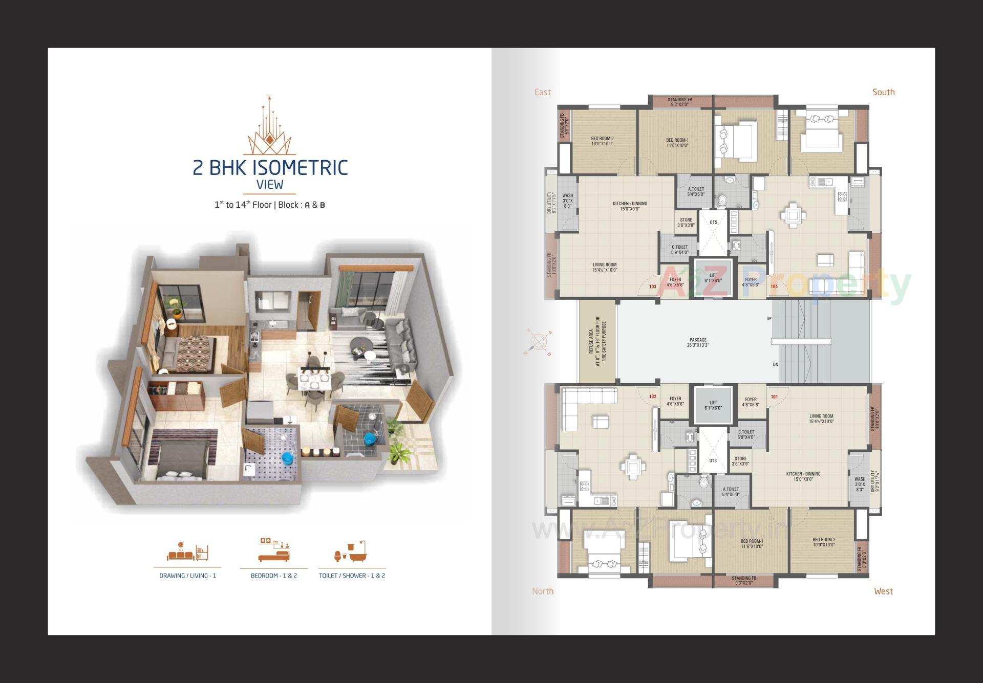 Layout of real estate project Prince Flora located at Dabholi, Surat, Gujarat
