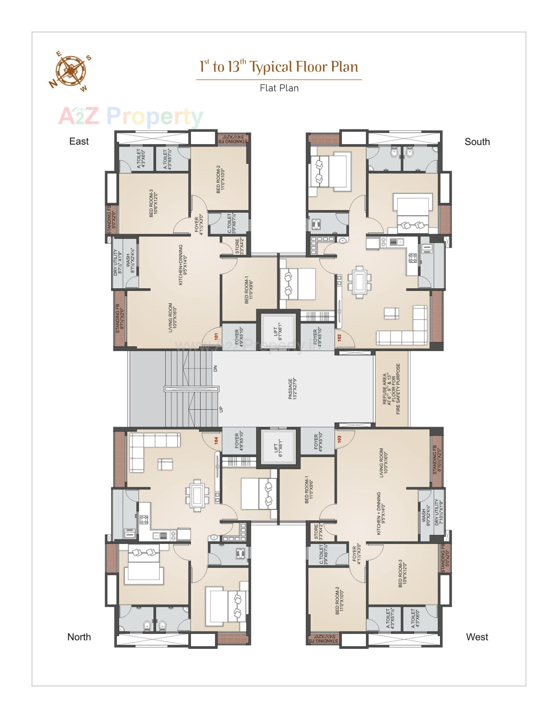 Layout of real estate project Prince Heritage located at Dabholi, Surat, Gujarat