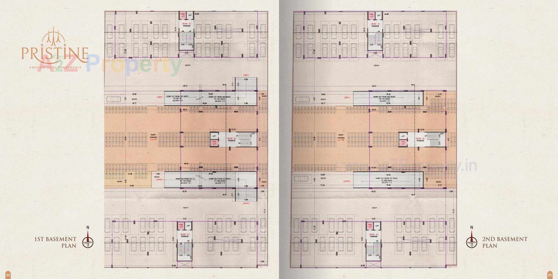 Layout of real estate project Pristine located at Vesu, Surat, Gujarat