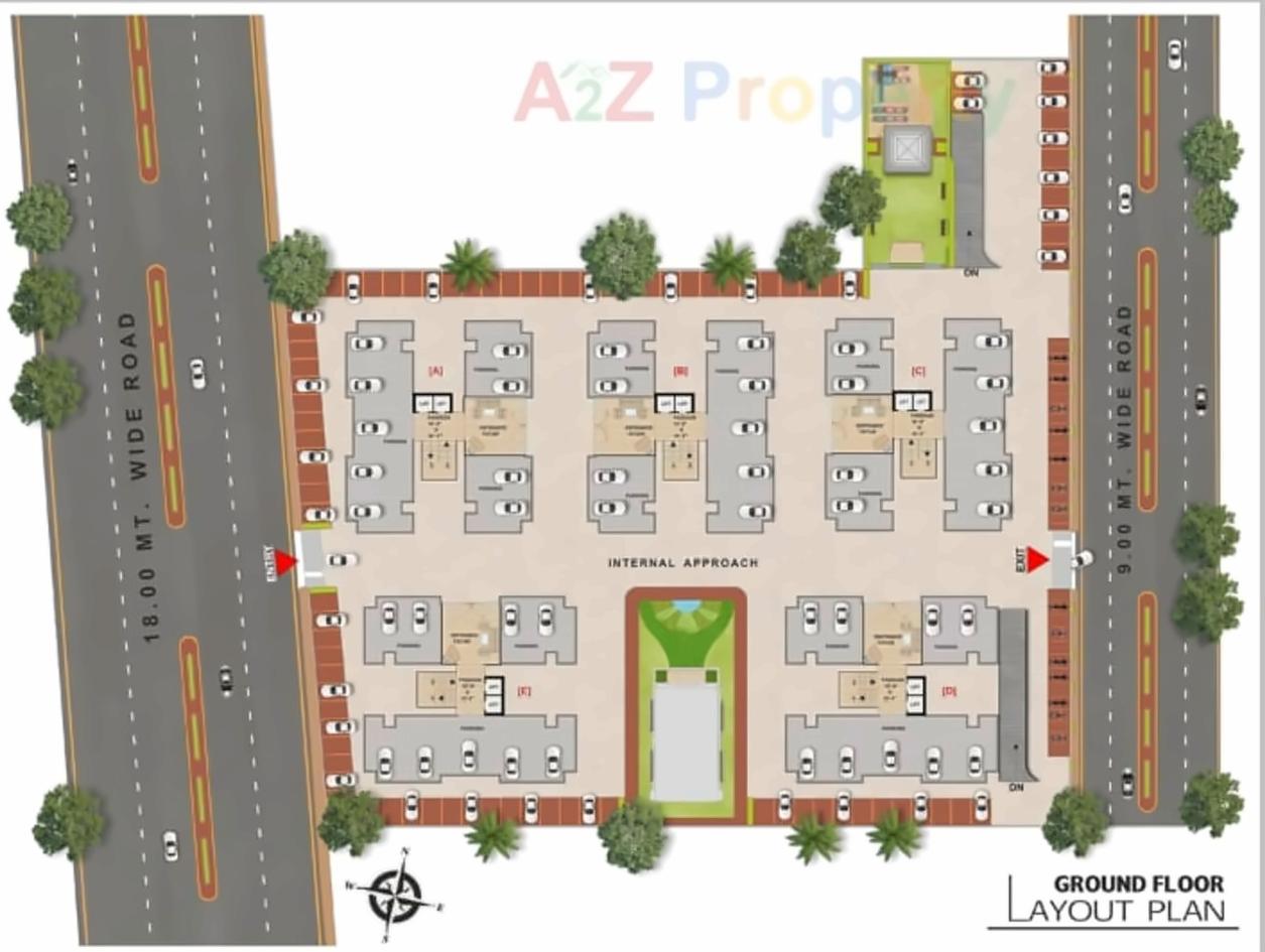 Layout of real estate project Priyank Avenue located at Varachha, Surat, Gujarat