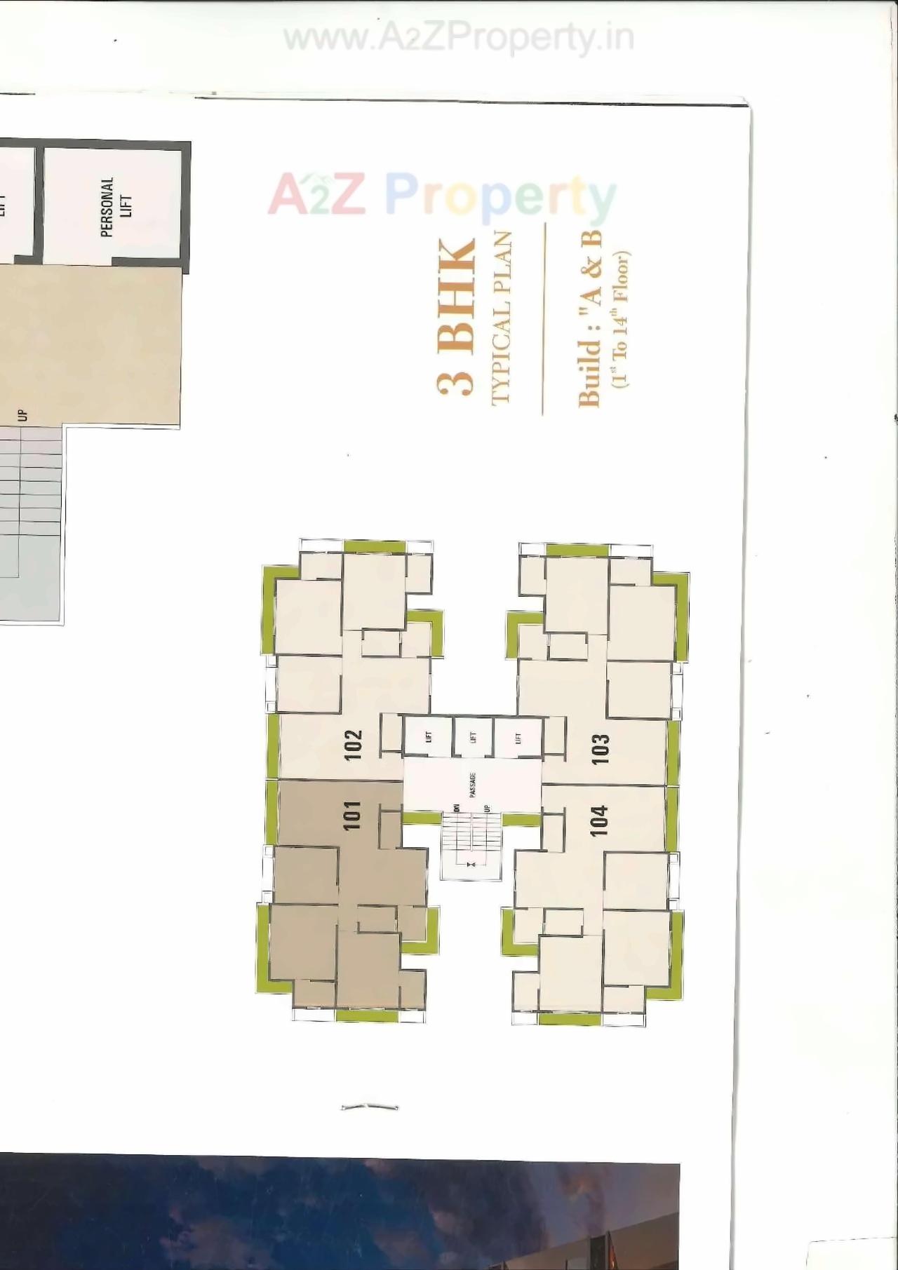 Layout of real estate project Pushkar Heights located at Puna, Surat, Gujarat