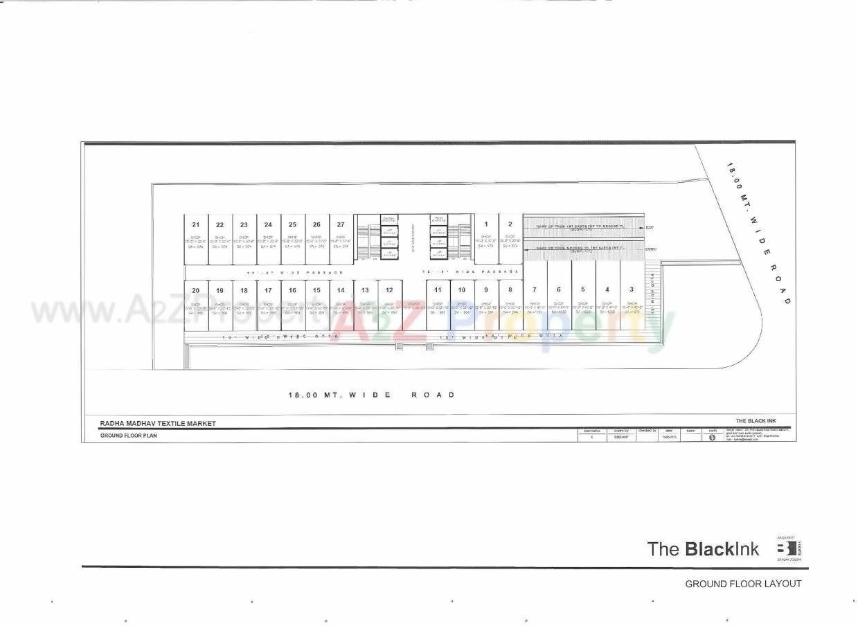 Layout of real estate project Radha Madhav Textile Market located at Devadh, Surat, Gujarat