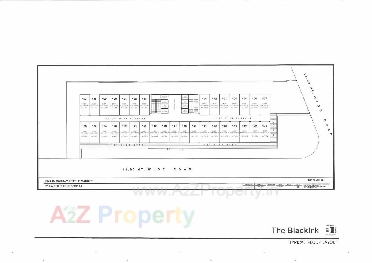 Layout of real estate project Radha Madhav Textile Market located at Devadh, Surat, Gujarat