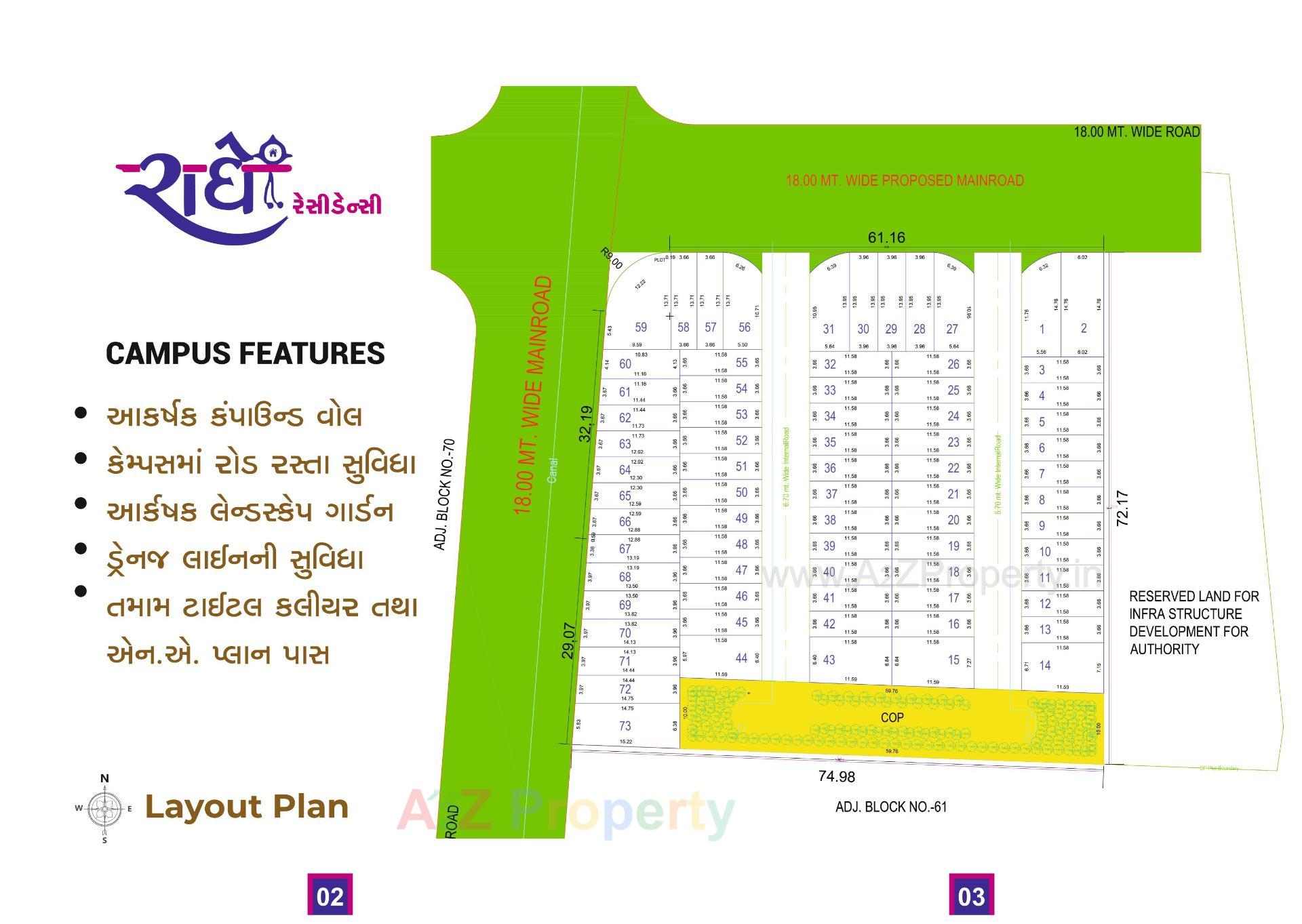 Layout of real estate project Radhe Residency located at Saniya-kande, Surat, Gujarat