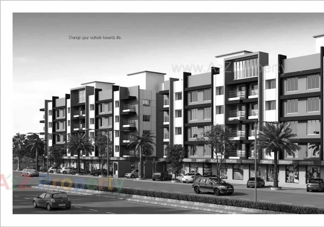 3D Elevation of real estate project Radhika Homes located at Dindoli, Surat, Gujarat
