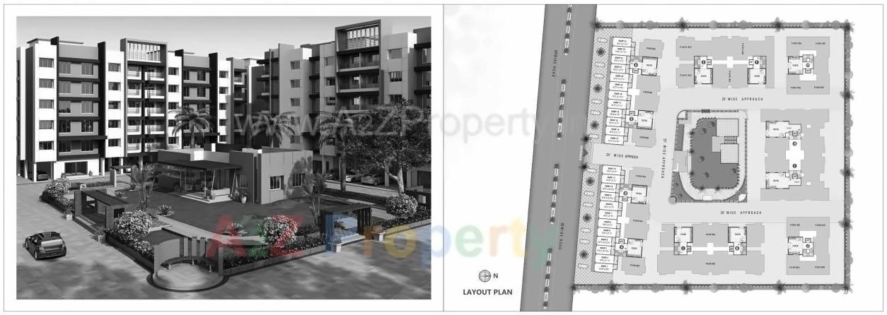 Layout of real estate project Radhika Homes located at Dindoli, Surat, Gujarat