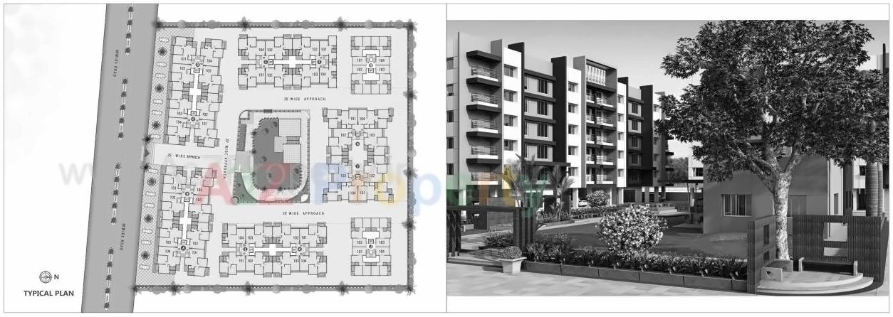 Layout of real estate project Radhika Homes located at Dindoli, Surat, Gujarat