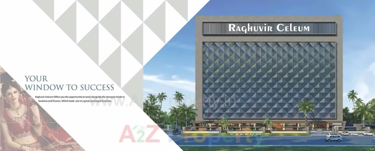 3D Elevation of real estate project Raghuvir Celeum Center located at Kumbhariya, Surat, Gujarat