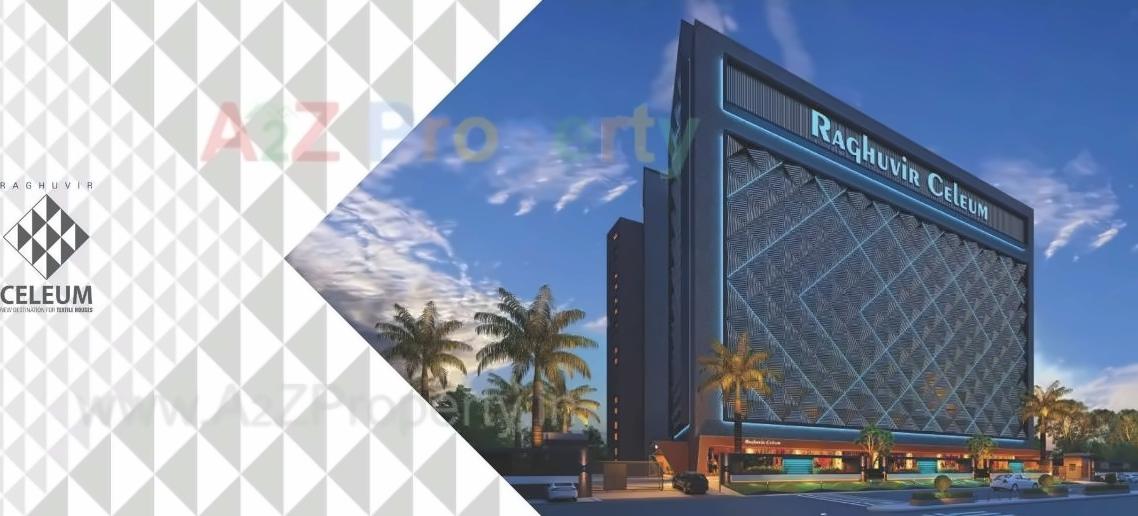 3D Elevation of real estate project Raghuvir Celeum Center located at Kumbhariya, Surat, Gujarat