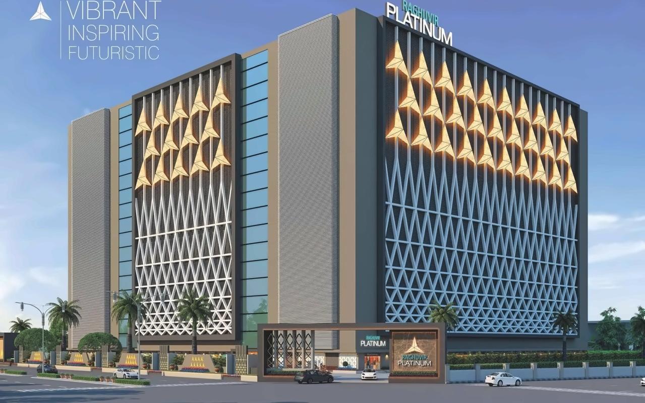 3D Elevation of real estate project Raghuvir Platinum located at Kumbhariya, Surat, Gujarat