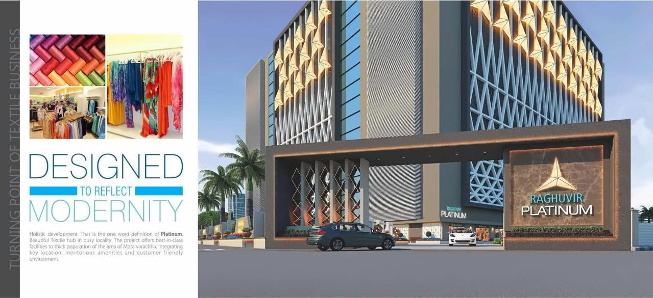 3D Elevation of real estate project Raghuvir Platinum located at Kumbhariya, Surat, Gujarat