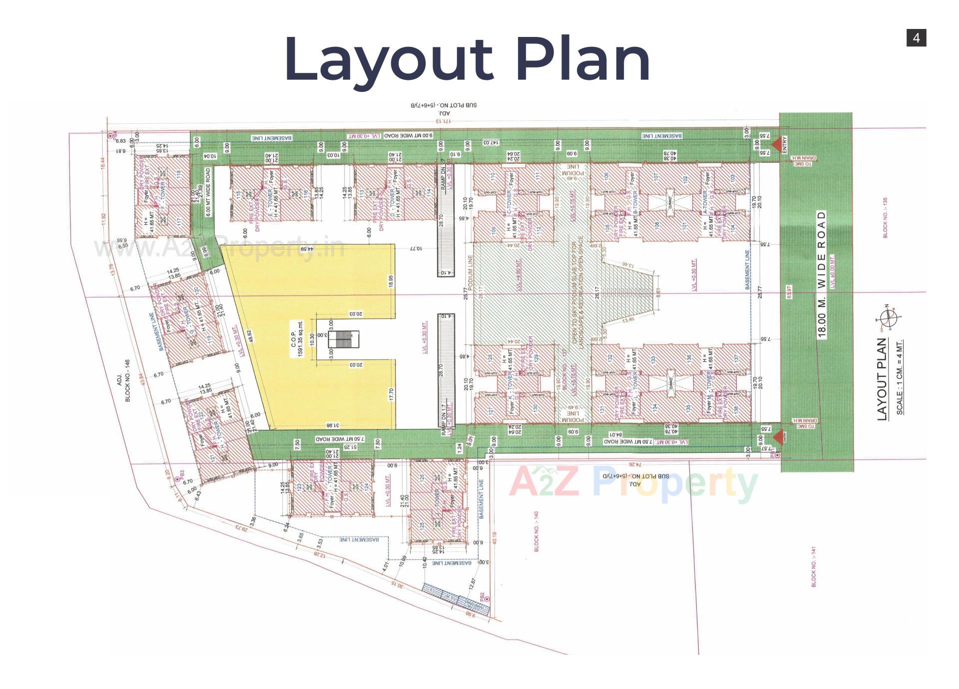 Layout of real estate project Raghuvir Sheron located at Sarsana, Surat, Gujarat