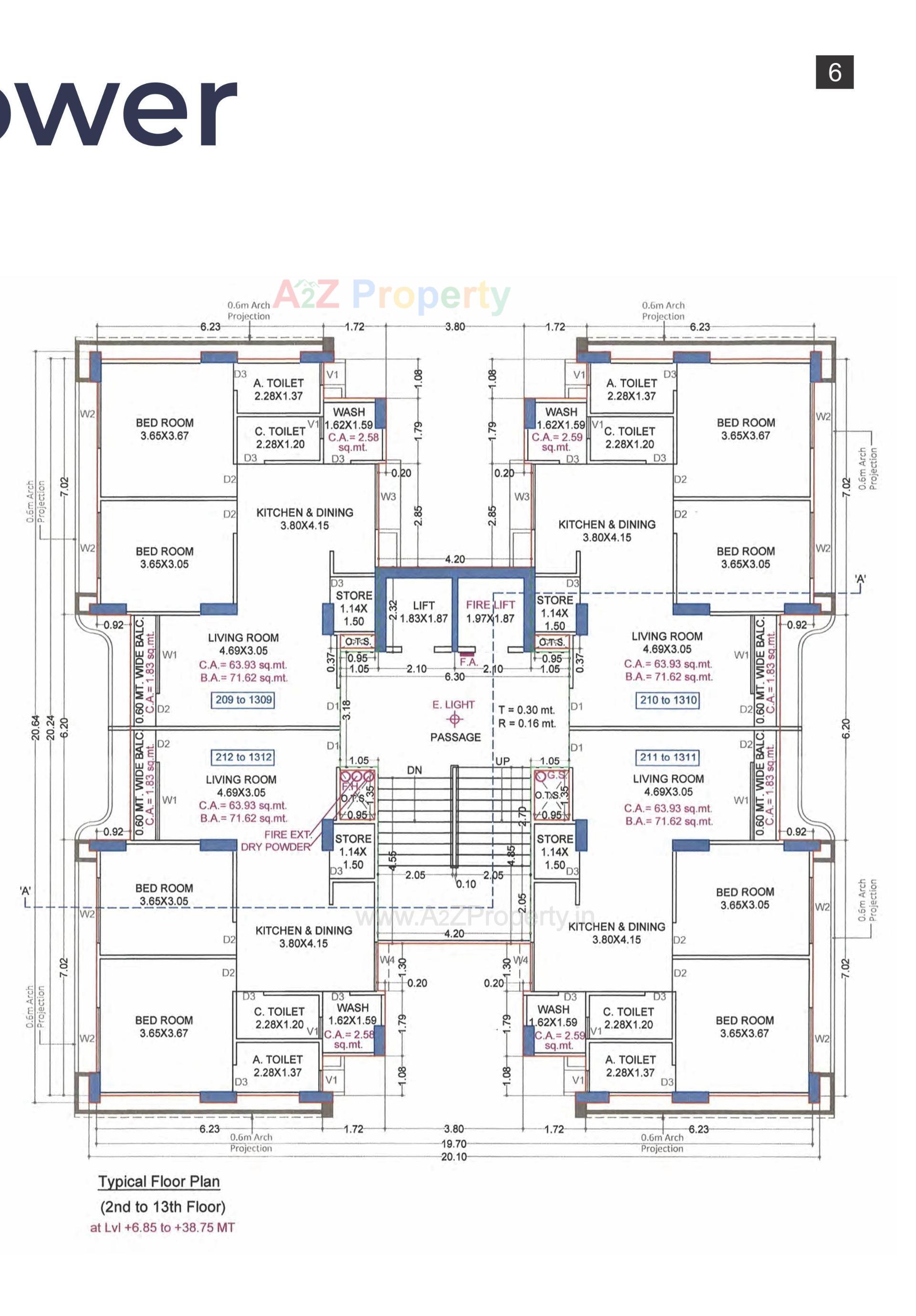 Layout of real estate project Raghuvir Sheron located at Sarsana, Surat, Gujarat