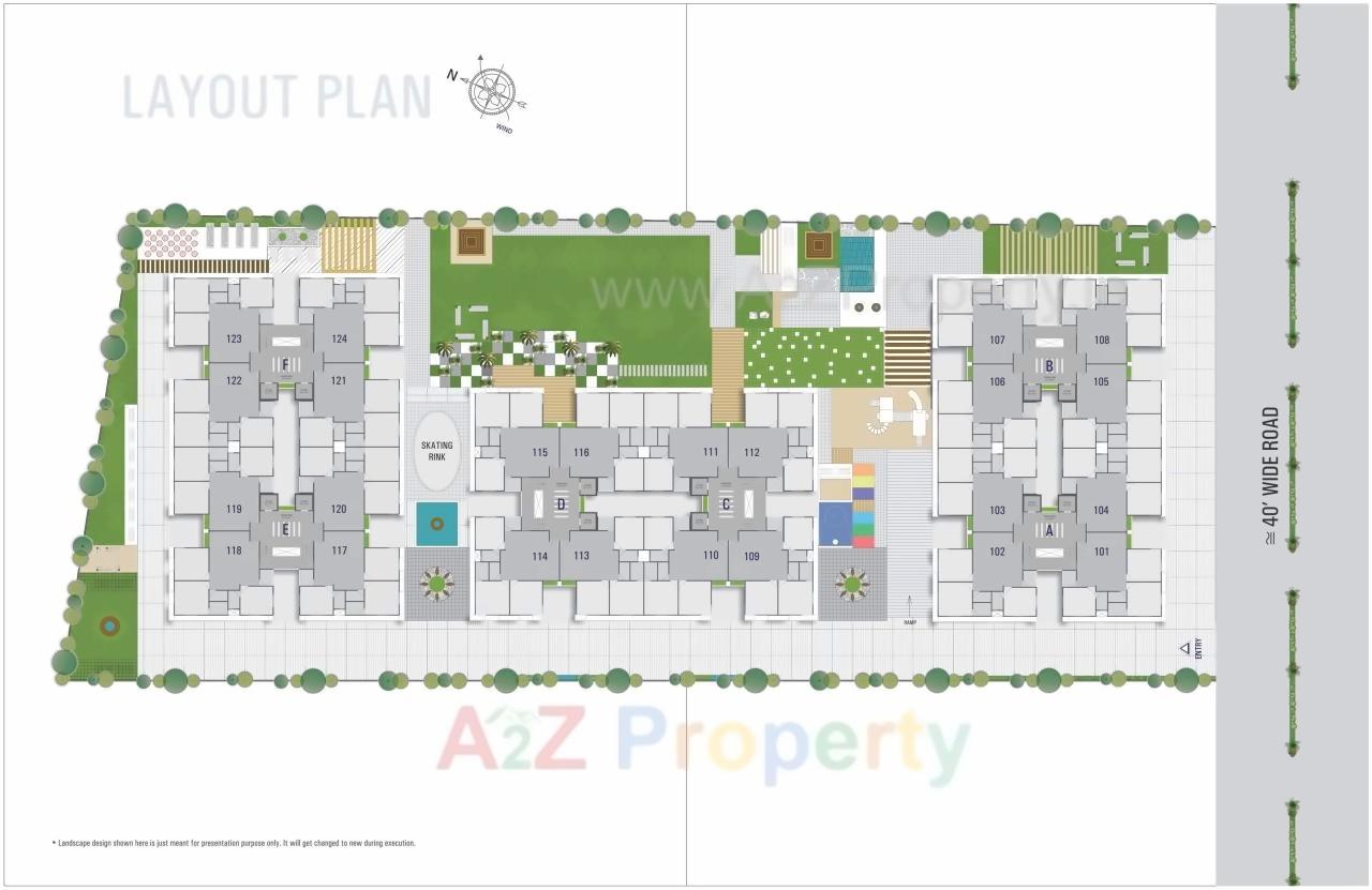 Layout of real estate project Raghuvir Spalex located at Vesu, Surat, Gujarat