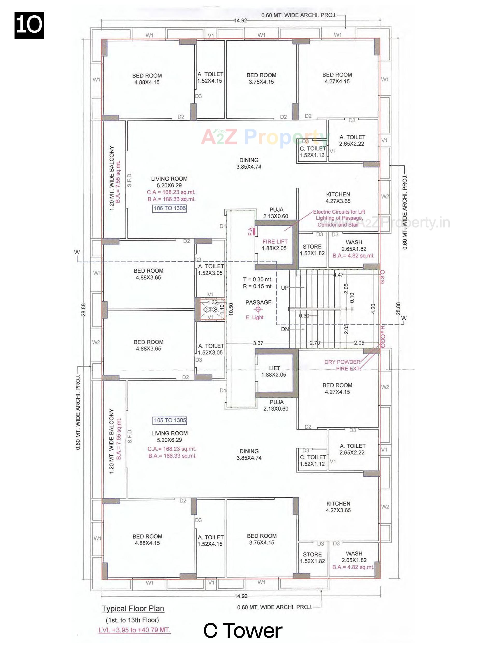 Layout of real estate project Raghuvir Spelito located at Magdalla, Surat, Gujarat