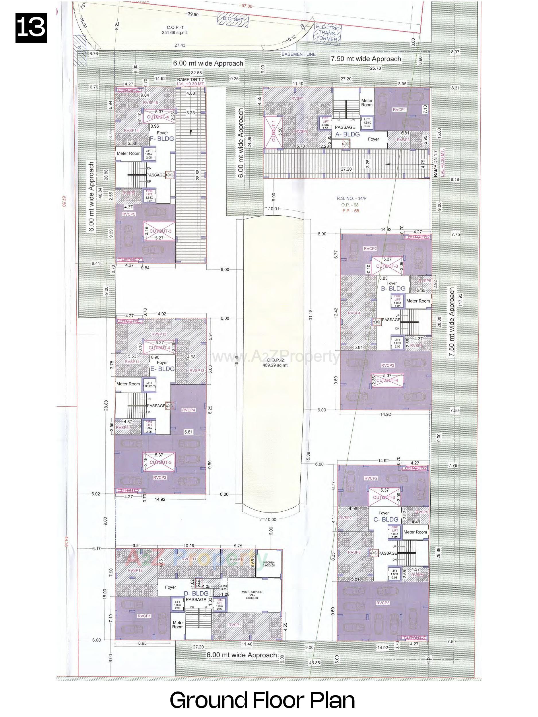 Layout of real estate project Raghuvir Spelito located at Magdalla, Surat, Gujarat