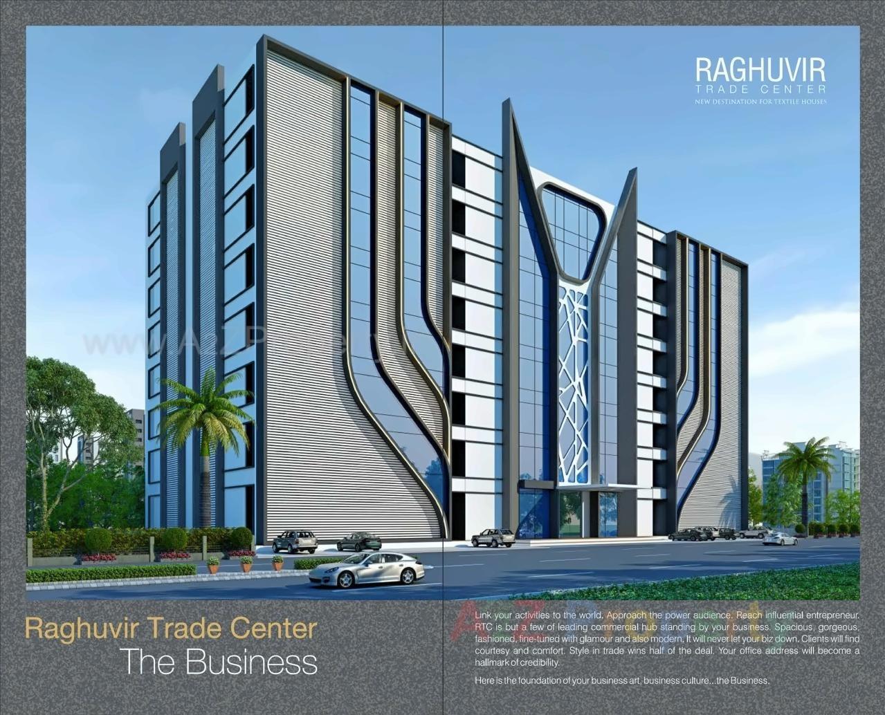 3D Elevation of real estate project Raghuvir Trade Center located at Magob, Surat, Gujarat
