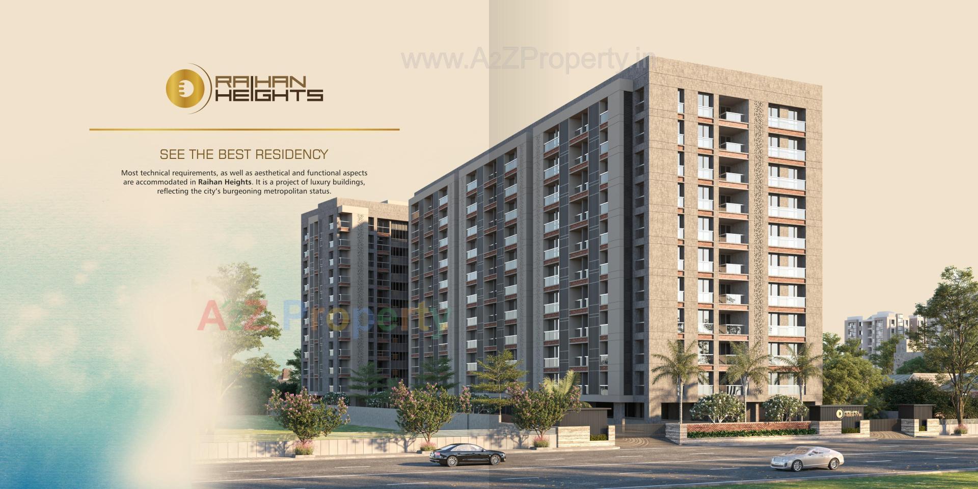 3D Elevation of real estate project Raihan Heights located at Adajan, Surat, Gujarat
