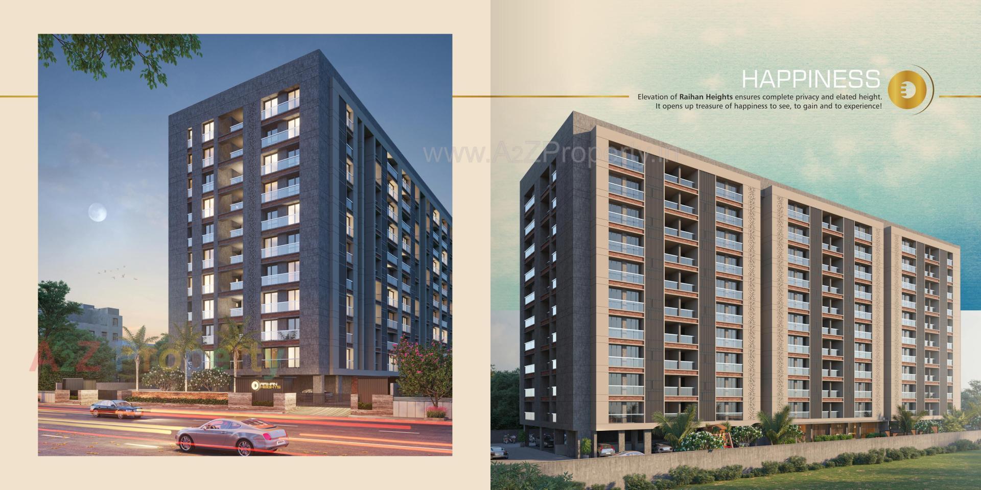 3D Elevation of real estate project Raihan Heights located at Adajan, Surat, Gujarat