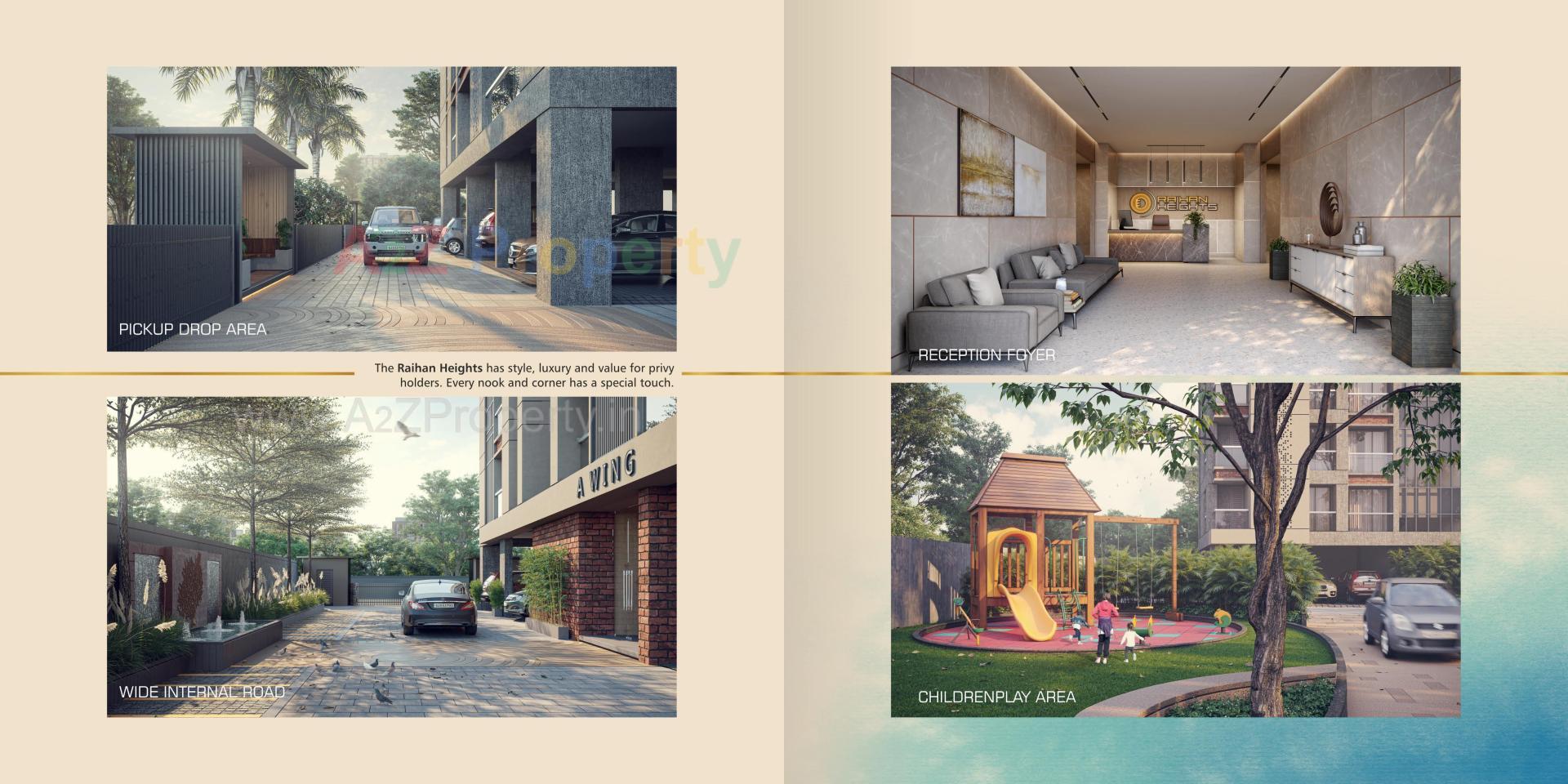 3D Elevation of real estate project Raihan Heights located at Adajan, Surat, Gujarat