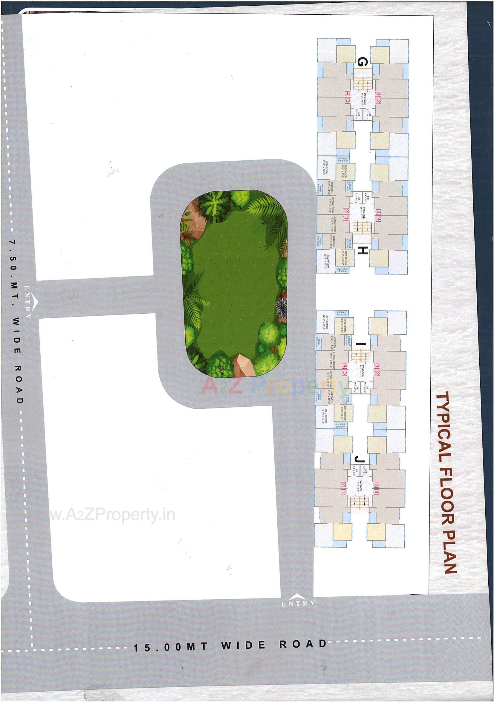Layout of real estate project Raj Heritage (g   H     J) located at Godadara, Surat, Gujarat