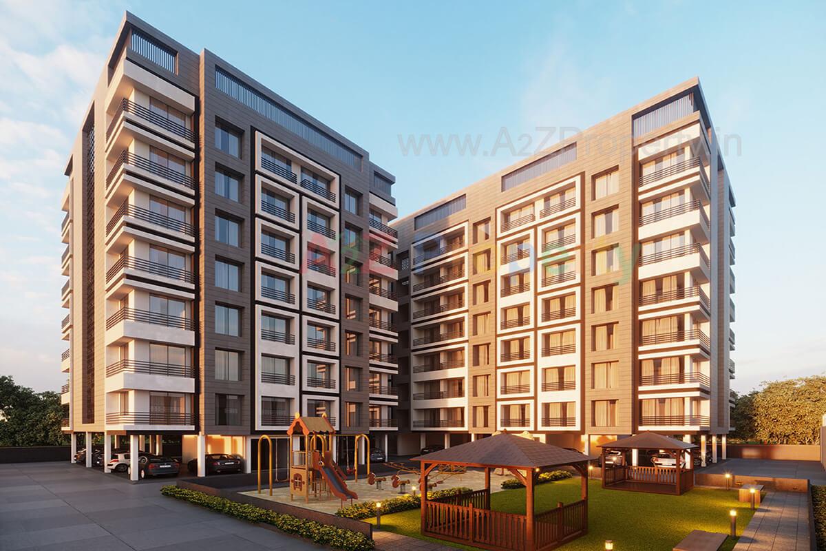 3D Elevation of real estate project Raj Shailee located at Varachha, Surat, Gujarat