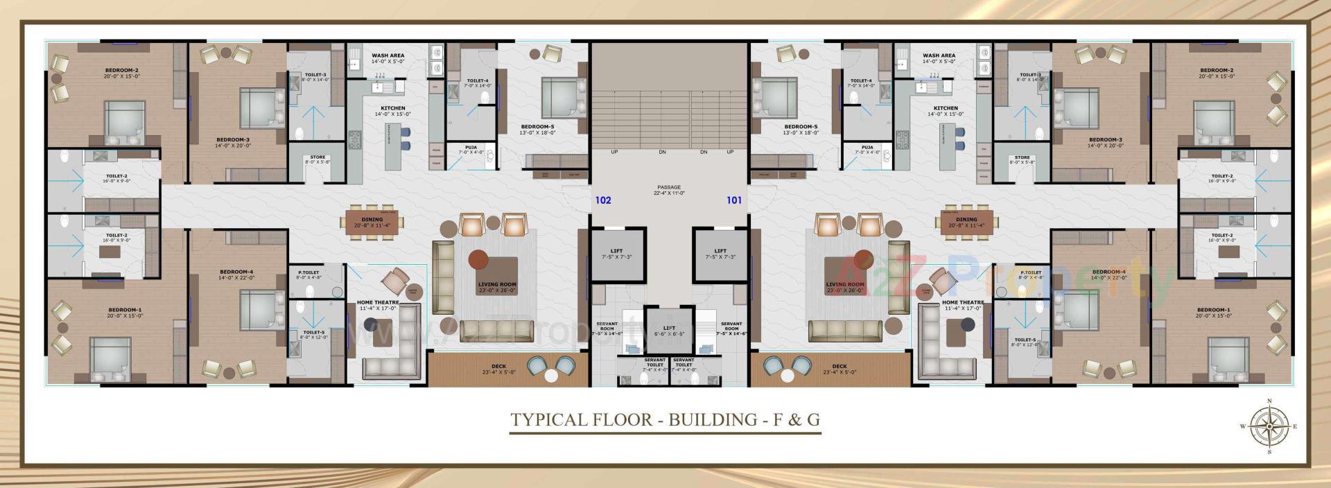 Layout of real estate project Rajhans Altezza located at Vesu, Surat, Gujarat